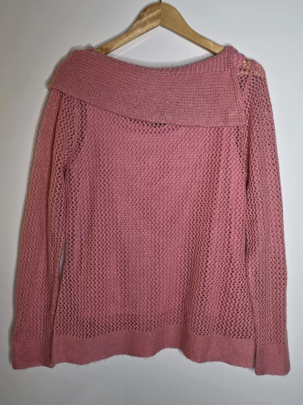 Style & Co Pink envelope neck Open-Knit Women's Sweater and built in tank under